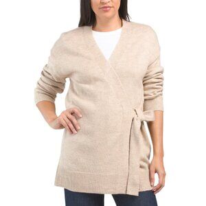 THREE DOTS cream Jo Wrap Cardigan